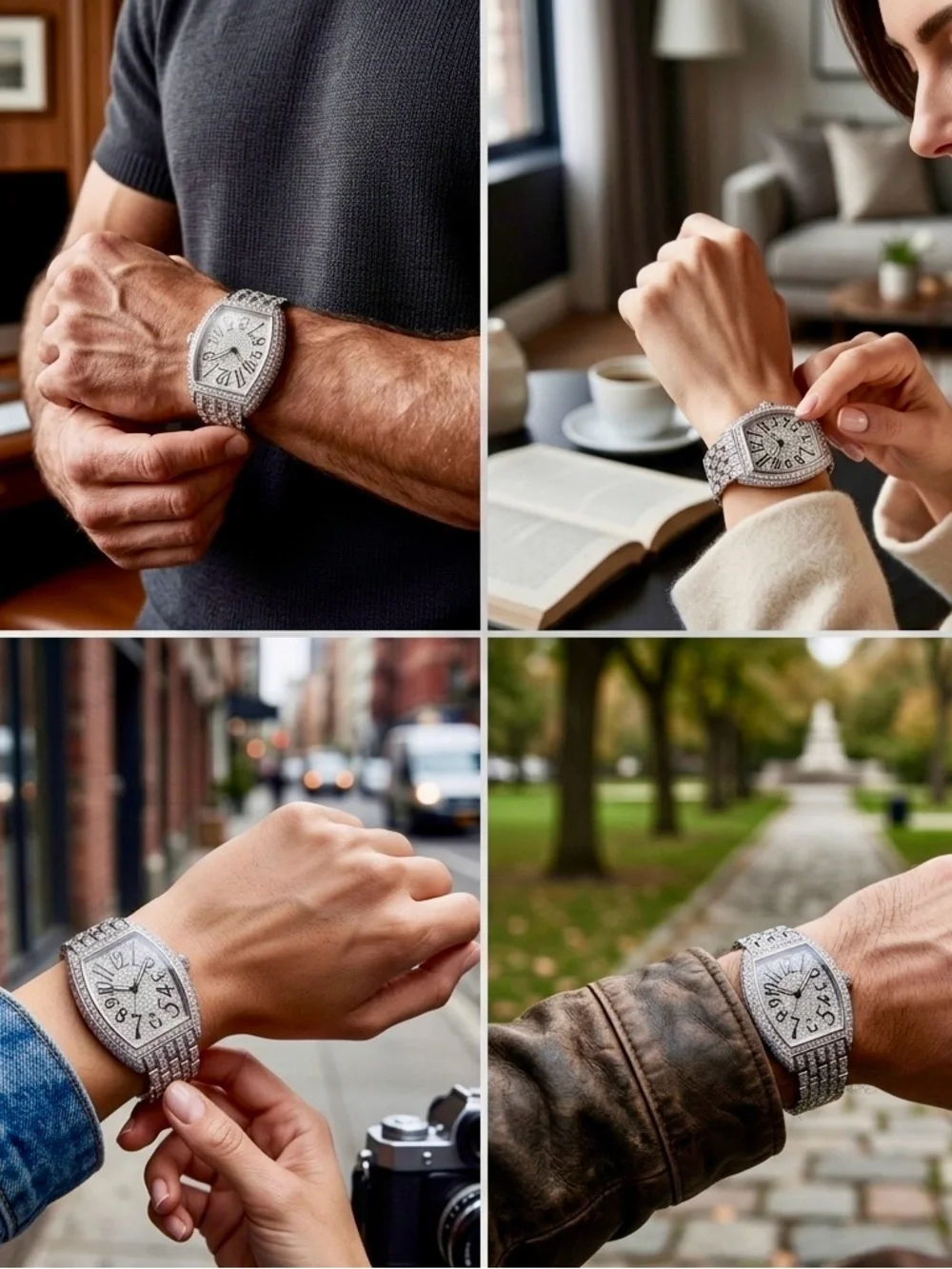Elegant Men's & Women's Iced Out CZ Watch